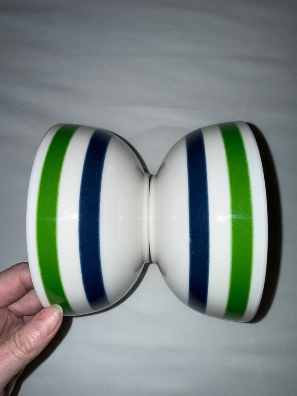 kate spade striped melamine individual bowls in green, navy and white - Picture 5 of 9